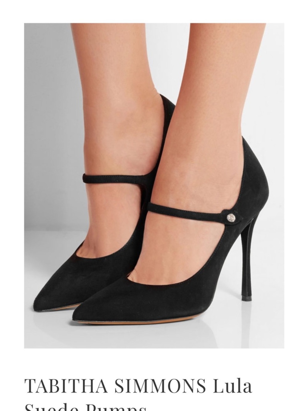 Tabitha Simmons Black Suede Mary Jane Stiletto Pumps